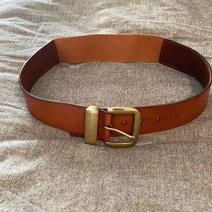 Genuine leather and elastic belt